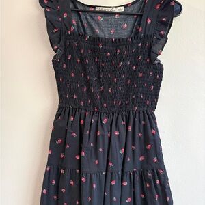 Black Dress with strawberries